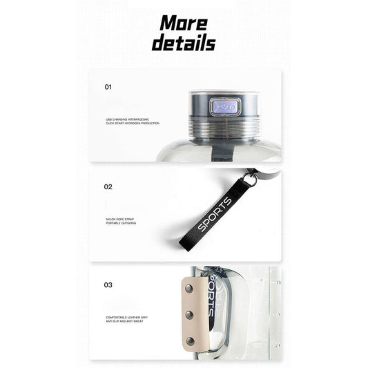 1.5L Hydrogen Water Bottle Hydrogen Rich Portable Rich Hydrogen Water Generator