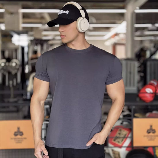 Sports Fitness Clothes Closed Short-sleeved T-shirt Men