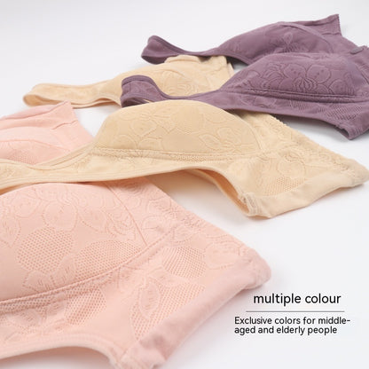 Women's Soft Cotton Bra Front Buckle Underwear Plus Size